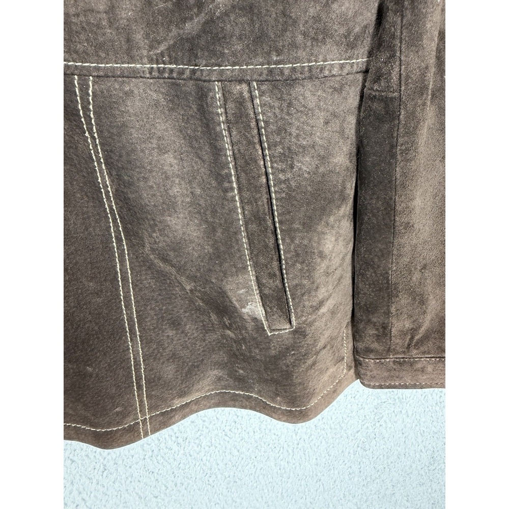 Bernardo Jacket Womens Size L Leather Suede Full Zip Brown Nordstrom - Picture 11 of 16